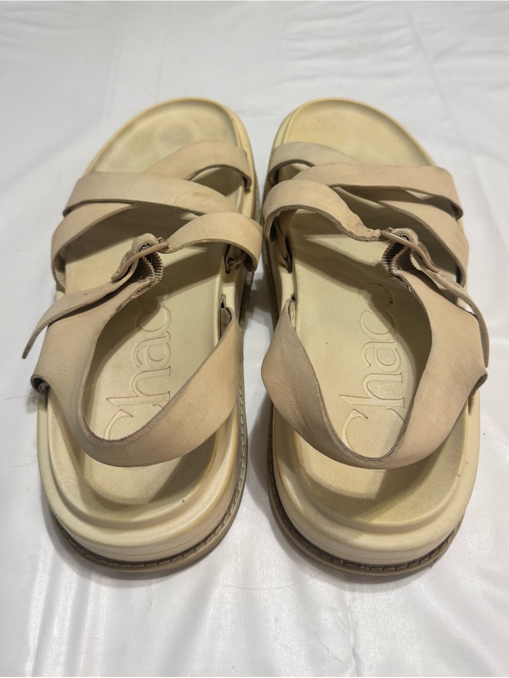 Chaco Women's Strappy Leather Sandals in Cream size 8 - Picture 6 of 8